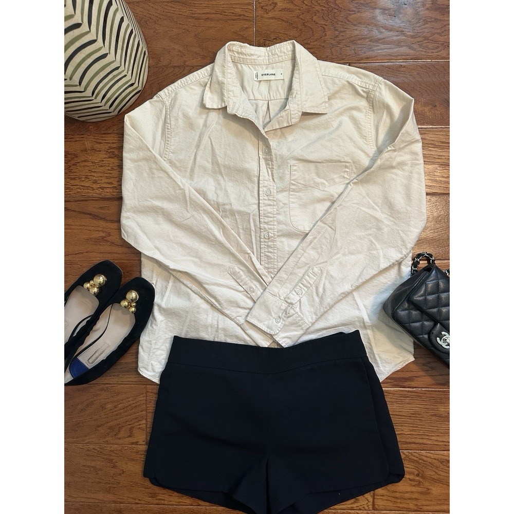 Everlane Organic Cotton 8 Light Peach Coral Long Sleeve Button Down Oxford